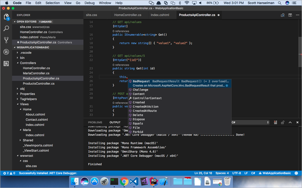create angular project visual studio code for mac